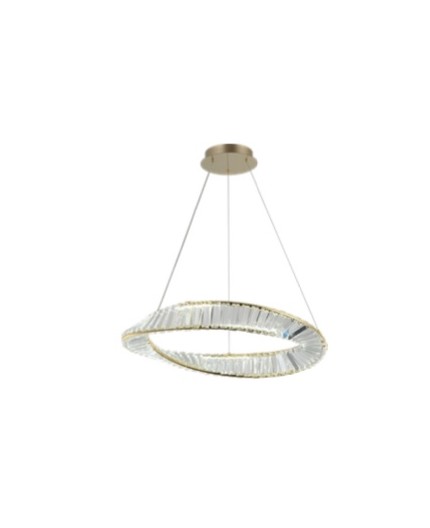 Lampadario a sospensione oro cristallo led collezione strauss