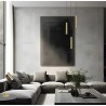 Lampadario a sospensione 3 luci tubolare oro satinato nero linea elica collezione antia