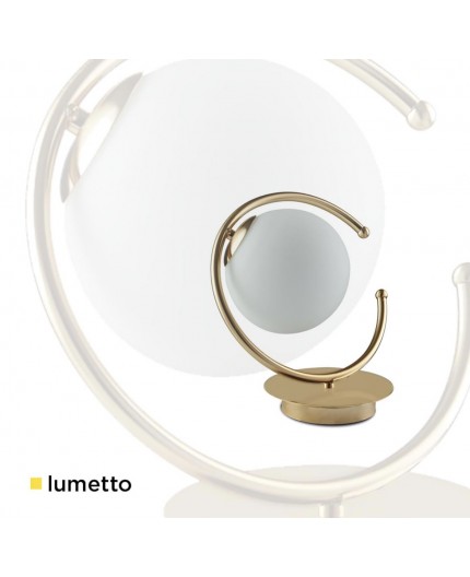 Lampada da comodino oro vetro bianco linea flora collezione ring