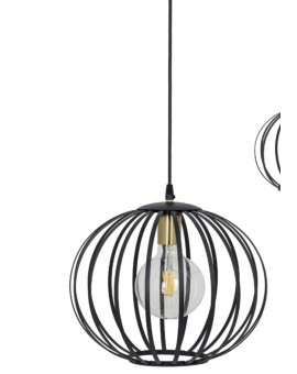 Lampadario a sospensione design 1 luce nero oro collezione elica