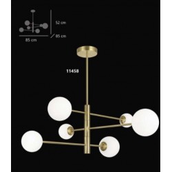 Lampadario a sospensione 6 luci vetro satinato collezione flora linea cosmica