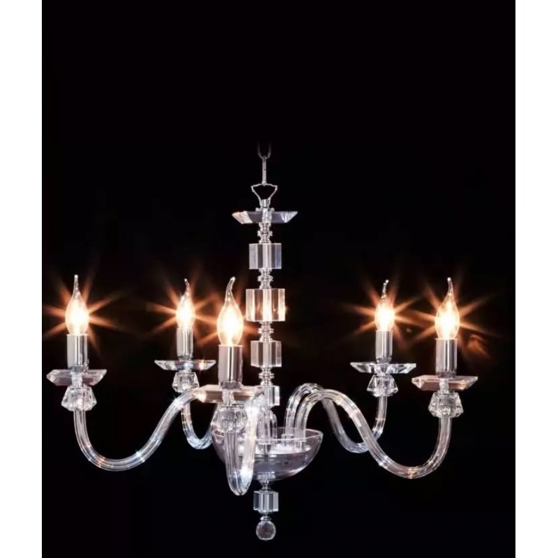 Lampadario a sospensione cristallo 5 luci collezione oporto linea dea