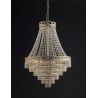 Lampadario stile impero ottone cristallo classico