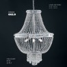 Lampadario a sospensione cristallo cromo classico contemporaneo Oslo