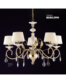 Lampadario classico capodimonte oro e cristallo Berlino