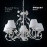 Lampadario classico ferro battuto con paralumi 5 luci bianco Bouquet