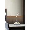 Lampada da comodino design led cromo virgola