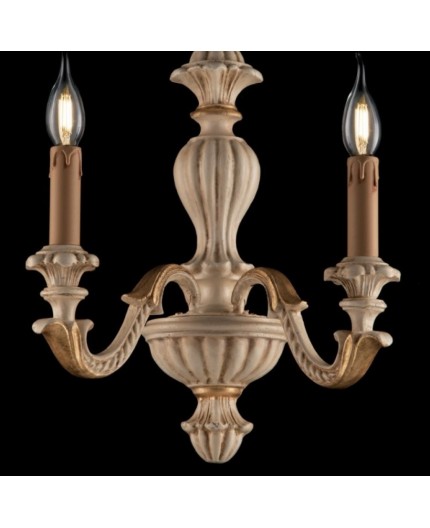 Applique da parete legno avorio oro collezione toscano