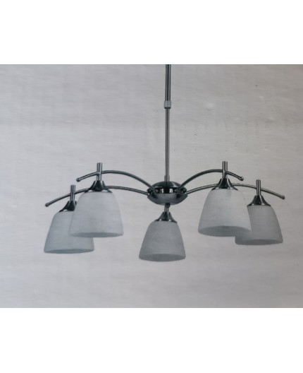 Lampadario a sospensione 5 luci cromo collezione romlux