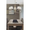 Lampadario classico ottone paralumi madreperla 5 luci Aurora