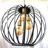 Lampadario a sospensione design 3 luci nero oro collezione elica