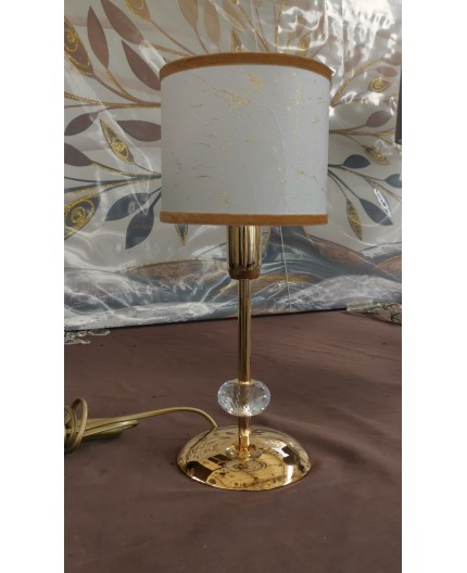 Lampada da comodino oro con paralume collezione lente dea