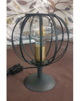 Lampada da comodino struttura in metallo nero oro collezione elica