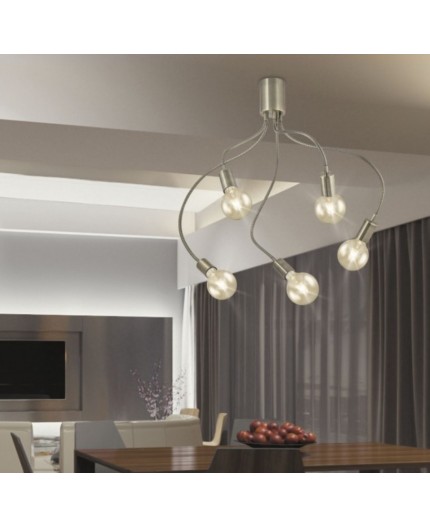 Plafoniera da soffitto orientabile flessibile bronzo 5 luci collezione melisa