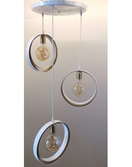 Lampadario a sospensione bianco oro 3 luci trecerhi collezione elica