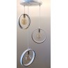 Lampadario a sospensione bianco oro 3 luci trecerhi collezione elica