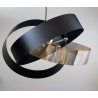 Lampadario a sospensione trecerhi nero oro linea rete collezione elica