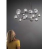 Lampadario a sospensione oro vetro soffiato 16 luci collezione honey linea flora