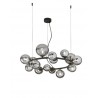 Lampadario a sospensione nero vetro soffiato 16 luci collezione honey linea flora