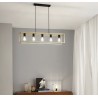 Lampadario a sospensione metallo nero e oro 5 luci collezione kimera linea elica